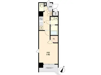 アルカサーノ新杉田(1K/2階)の間取り写真