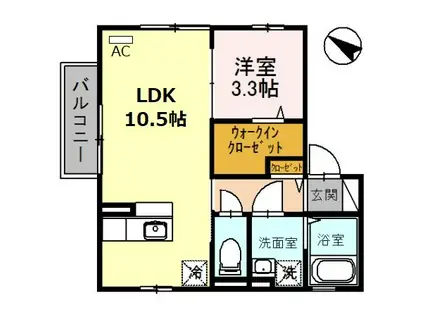 エクセルブラン(1LDK/1階)の間取り写真