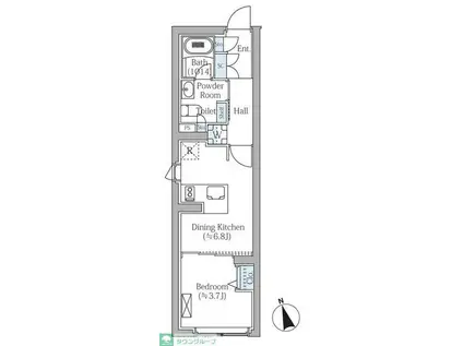 COMPOSITE新宿三丁目(1DK/3階)の間取り写真
