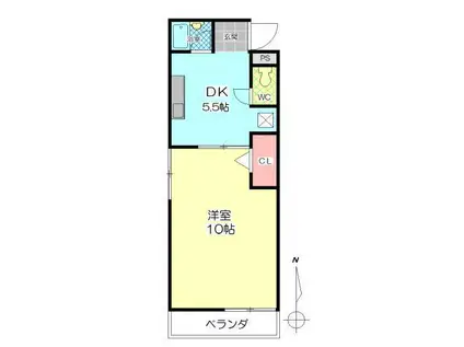 シティタウン久永NO.2(1K/4階)の間取り写真