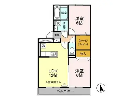 ラフレイシル(2LDK/3階)の間取り写真