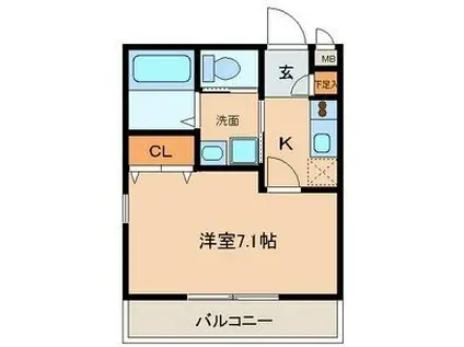 ドミール マルシェ(1K/1階)の間取り写真