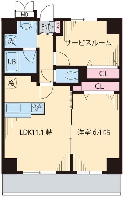 インペリアル パーク I(1SLDK/3階)の間取り写真