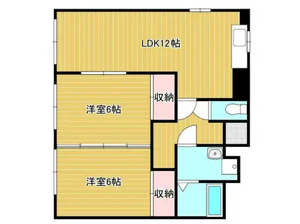 メゾン筑紫(2LDK/4階)の間取り写真