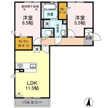 ロイジェントパークス レイクタウン III G(2LDK/3階)の間取り写真