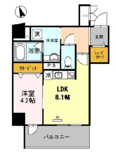 フォルテ福島(1LDK/5階)の間取り写真