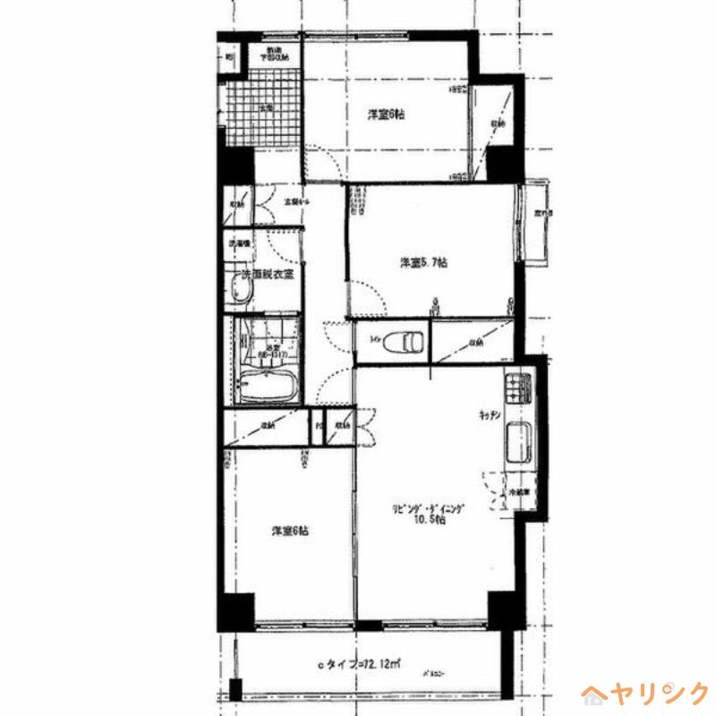 アーバンスクエアIII(3LDK/6階)の間取り写真