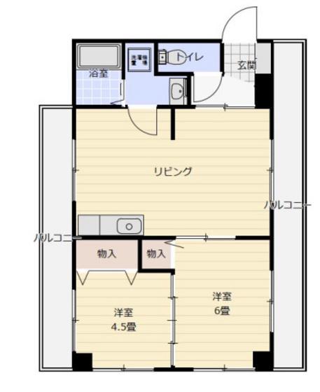 エスティード光南(2LDK/5階)の間取り写真