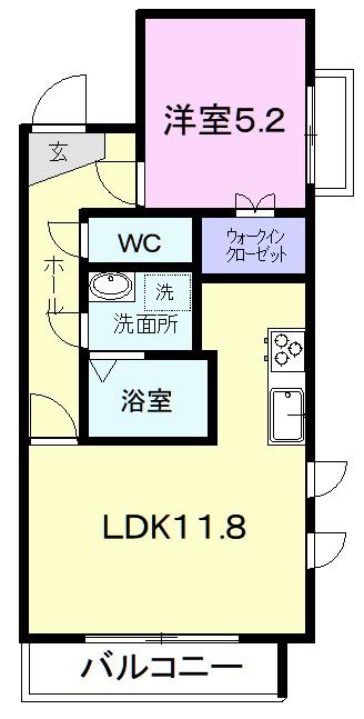 AXIS永田町(1LDK/2階)の間取り写真