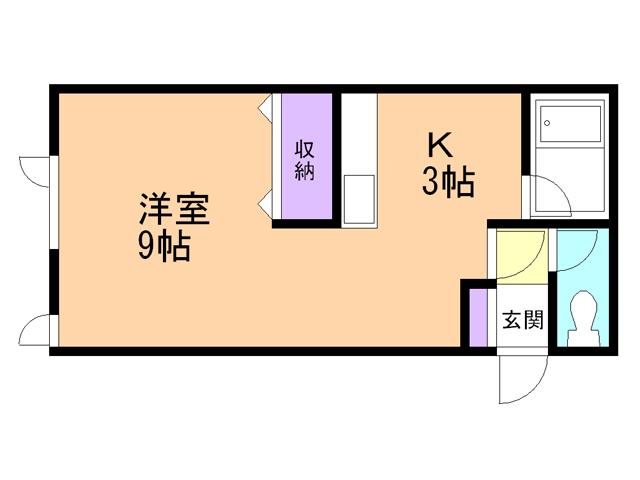 学大昭グリーンヒル5(1K/1階)の間取り写真