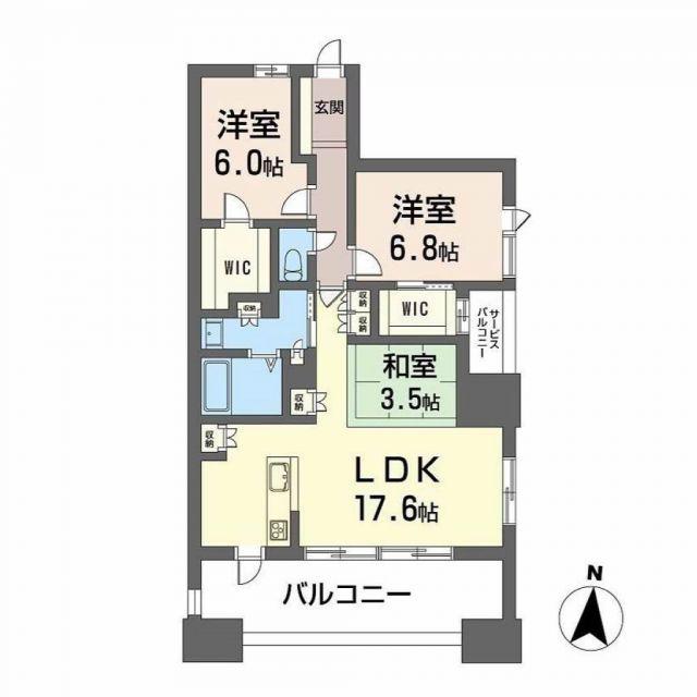 NUDGEONE.照葉(3LDK/9階)の間取り写真