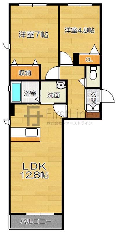 べレオTOK A棟(2LDK/1階)の間取り写真