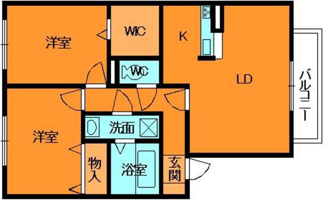 クレールソシア(2LDK/1階)の間取り写真