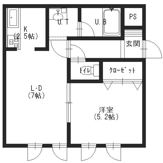 ペラッツィ梁川(1LDK/4階)の間取り写真
