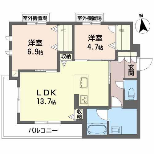 シャーメゾン ディーノヴノー(2LDK/3階)の間取り写真