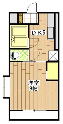 サンリバーM(1DK/3階)の間取り写真