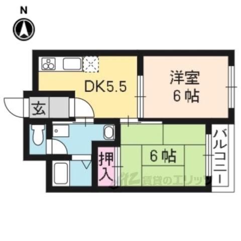 アルス21(2DK/4階)の間取り写真