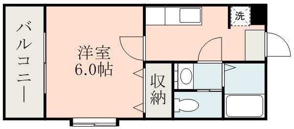 れいめい上荒田(1K/3階)の間取り写真
