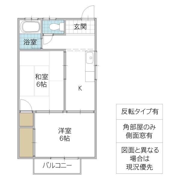 ハーベストハイツ(2K/1階)の間取り写真
