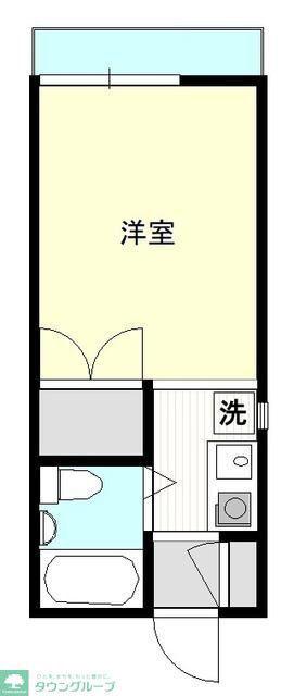 ハツカリコーポ(ワンルーム/2階)の間取り写真