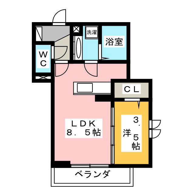 ALTO芝久保(1LDK/1階)の間取り写真