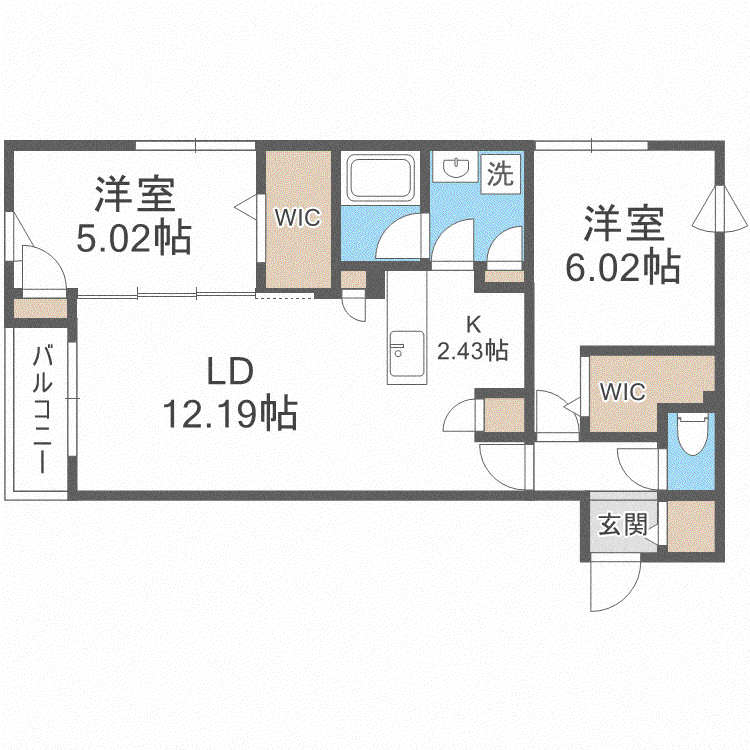 アルファスクエアS17(2LDK/3階)の間取り写真