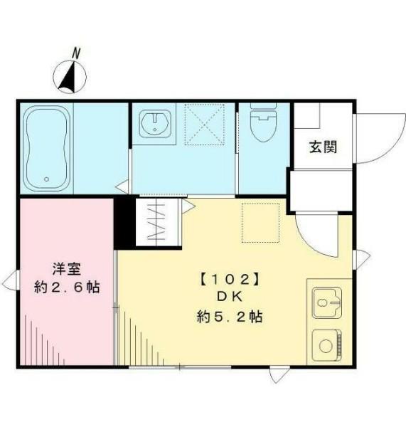CASA OLIVA(1DK/1階)の間取り写真