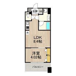 LASANTE京橋(1LDK/12階)の間取り写真