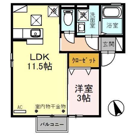 EMINENCE・MK A(1LDK/1階)の間取り写真