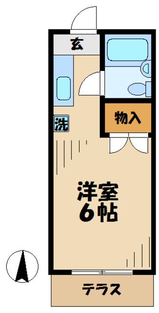 美玉荘(1K/1階)の間取り写真