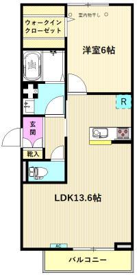 クローネ(1LDK/2階)の間取り写真