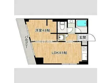 アメニティつるみや(1LDK/5階)の間取り写真