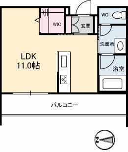 シャーメゾンステージ新山口 C棟(ワンルーム/2階)の間取り写真