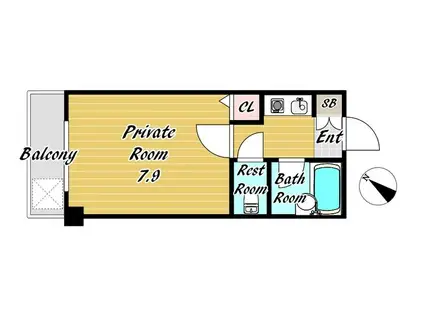 コンフォールきたんまち(1K/1階)の間取り写真