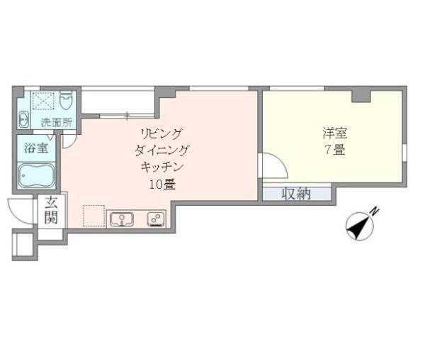 ブレグレイス参宮橋(1LDK/2階)の間取り写真