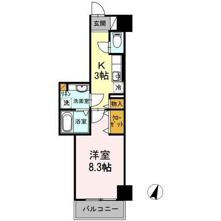 M・F・N ETERNITY(1K/3階)の間取り写真