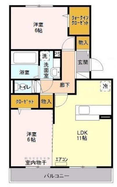 ストーク広瀬(2LDK/3階)の間取り写真
