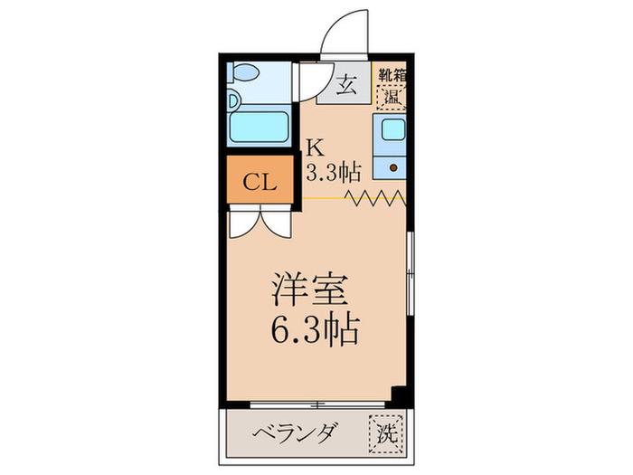 ハイム北白川(1K/1階)の間取り写真