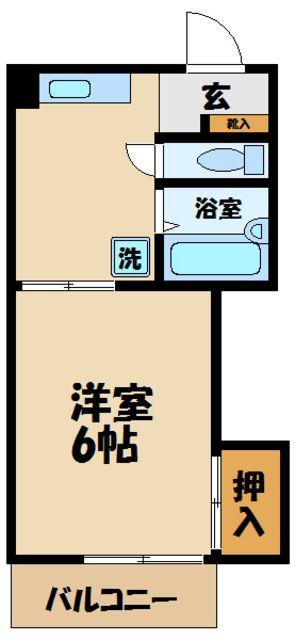 京王相模原線 京王堀之内駅 徒歩12分 3階建 築39年(1DK/1階)の間取り写真