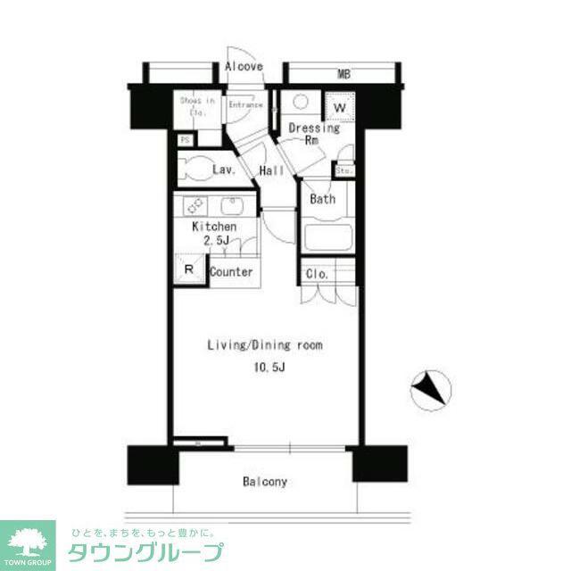 パークアクシス日本橋ステージ(1K/5階)の間取り写真