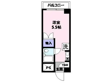 カルムフジミ(ワンルーム/3階)の間取り写真