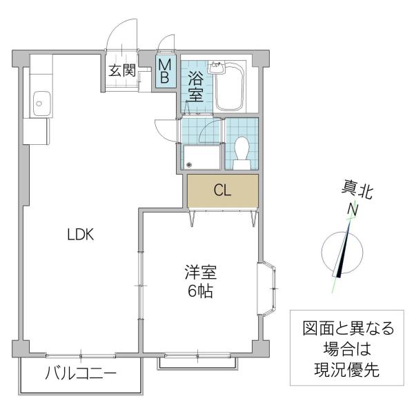 エルディム七福A(1LDK/1階)の間取り写真