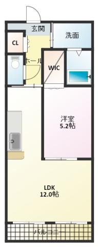 フォルシュ(1LDK/4階)の間取り写真