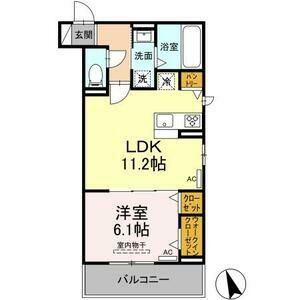 名鉄瀬戸線 矢田駅(愛知) 徒歩2分 3階建 築3年(1LDK/3階)の間取り写真