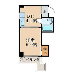 千早ハイリス(ワンルーム/7階)の間取り写真