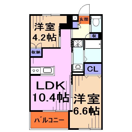 レーベン・ハイム美園I(2LDK/1階)の間取り写真