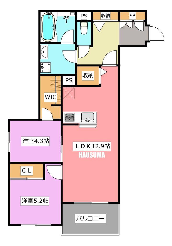 SERDINA(2LDK/3階)の間取り写真