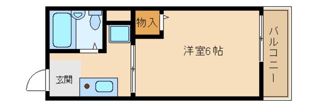 アミチミエII(1K/1階)の間取り写真