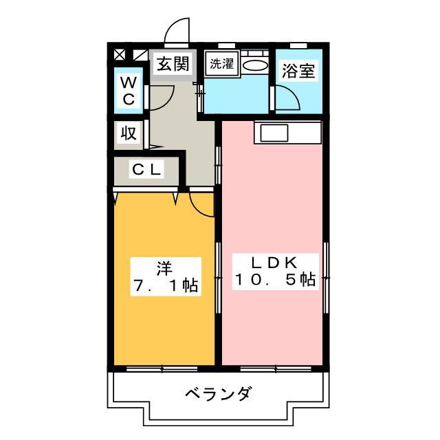 パミドール櫻井(1LDK/2階)の間取り写真