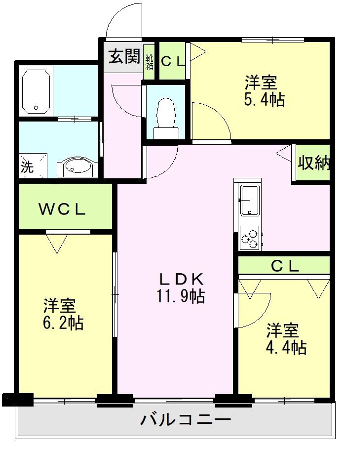 N.VILLAGE光の森西(3LDK/1階)の間取り写真